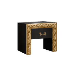 Тумба прикроватная Тиффани Premium черная/золото (ТФТП-1(П) в Кировграде - kirovgrad.mebel24.online | фото