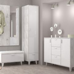 Вешалка с зеркалом Эго ВЗ-1 Бетон светлый в Кировграде - kirovgrad.mebel24.online | фото 2