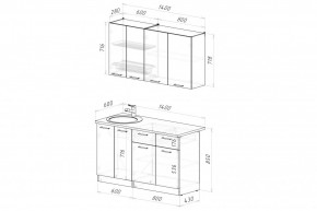 АЛЬБА Кухонный гарнитур Медиум 1400 мм в Кировграде - kirovgrad.mebel24.online | фото 2