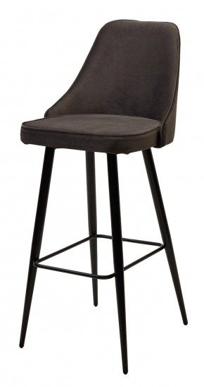 Барный стул NEPAL-BAR ГРАФИТ #14, велюр/ черный каркас (H=78cm) М-City в Кировграде - kirovgrad.mebel24.online | фото 4