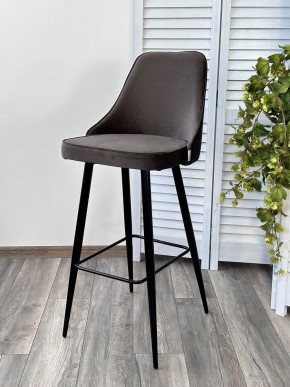 Барный стул NEPAL-BAR ГРАФИТ #14, велюр/ черный каркас (H=78cm) М-City в Кировграде - kirovgrad.mebel24.online | фото 6