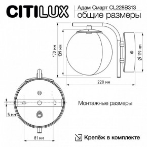 Бра Citilux Адам Смарт CL228B313 в Кировграде - kirovgrad.mebel24.online | фото 8