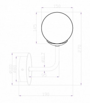 Бра Maytoni Erich MOD221-WL-01-G в Кировграде - kirovgrad.mebel24.online | фото 2