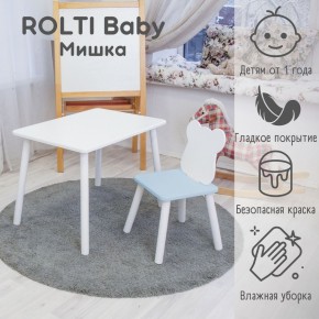 Детский комплект стол и стул «Облачко» Rolti Baby  (голубая столешница/белое сиденье/белые ножки) в Кировграде - kirovgrad.mebel24.online | фото