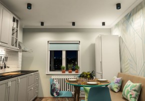 DK3090-BK+CY Светильник накладной IP 20, 10 Вт, GU5.3, LED, черный/голубой, пластик в Кировграде - kirovgrad.mebel24.online | фото 2