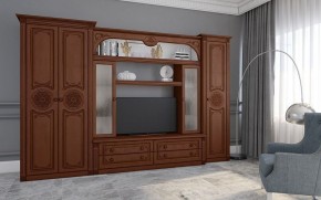 Гостиная Джулия 3.4 (Итальянский орех/Груша с платиной черной) в Кировграде - kirovgrad.mebel24.online | фото