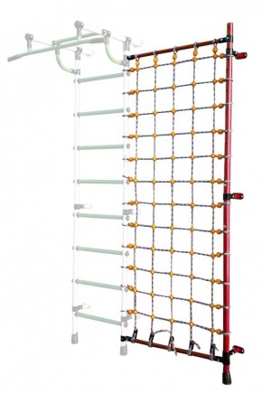 Дополнительная стойка к пристенному ДСК с сеткой для лазания, цв. красный в Кировграде - kirovgrad.mebel24.online | фото