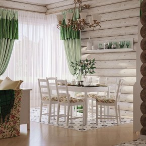 Комлект Вествик обеденный стол и четыре стула, массив сосны, цвет белый в Кировграде - kirovgrad.mebel24.online | фото