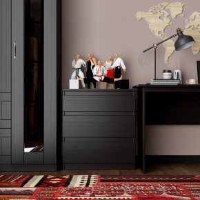Комод КАСТОР с тремя ящиками, цвет Дуб Венге в Кировграде - kirovgrad.mebel24.online | фото 3