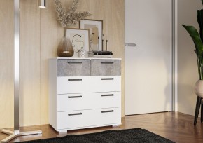 Комод Стандарт-5 NEW (белый/цемент светлый) в Кировграде - kirovgrad.mebel24.online | фото 3