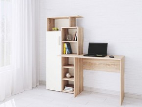 Компьютерный Стол Квартет-7 Дуб сонома/Белый в Кировграде - kirovgrad.mebel24.online | фото