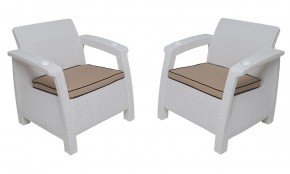 Комплект уличной мебели Yalta Premium Terrace Triple Set (Ялта) белый (+подушки под спину) в Кировграде - kirovgrad.mebel24.online | фото 4