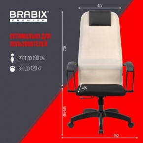 Кресло BRABIX PREMIUM "Ultimate EX-800" пластик, плотная двойная сетка Х2, черное/бежевое, 532916 в Кировграде - kirovgrad.mebel24.online | фото 6