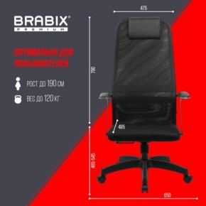 Кресло офисное BRABIX PREMIUM "Ultimate EX-801" пластик, плотная двойная сетка Х2, черное, 532922 в Кировграде - kirovgrad.mebel24.online | фото 5