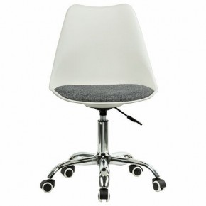 Кресло стул BRABIX "Eames MG-310 CH", хром, пластик белый, ткань серая, 532924 в Кировграде - kirovgrad.mebel24.online | фото 1