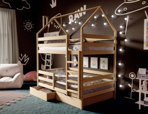 Кровать-домик двухъярусная 80*160 без покраски в Кировграде - kirovgrad.mebel24.online | фото