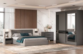 Кровать двойная №4 с основанием (Серый) в Кировграде - kirovgrad.mebel24.online | фото 3