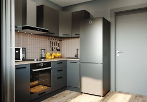 Кухня угловая Антрацит 2200х1000 (Стол. 38мм) в Кировграде - kirovgrad.mebel24.online | фото 1
