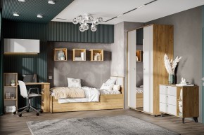 МИЛАН Детская (Дуб Золотой/Белый матовый) в Кировграде - kirovgrad.mebel24.online | фото