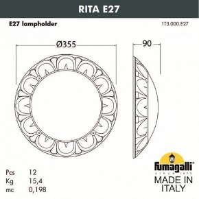 Накладной светильник Fumagalli Rita 1T3.000.000.AYE27 в Кировграде - kirovgrad.mebel24.online | фото 2