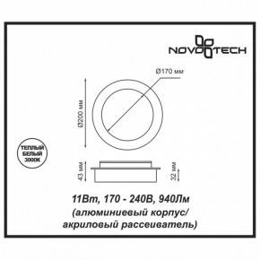 Накладной светильник Novotech Smena 357857 в Кировграде - kirovgrad.mebel24.online | фото 4