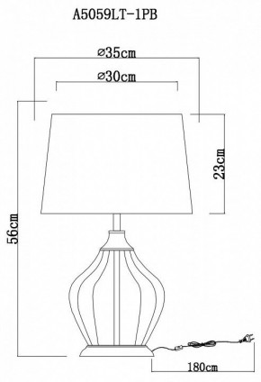 Настольная лампа декоративная Arte Lamp Baymont A5059LT-1PB в Кировграде - kirovgrad.mebel24.online | фото 3