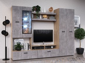 Нэнси New Пенал (ЛДСП) Бетон светлый/Сонома в Кировграде - kirovgrad.mebel24.online | фото 3