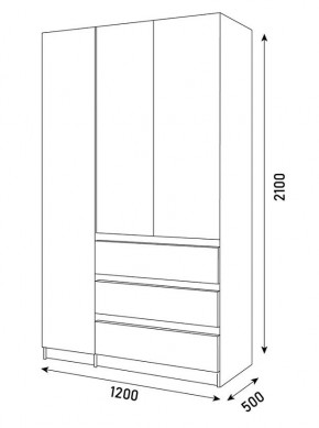 ПАРУС Шкаф 3-х ств. 1200 в Кировграде - kirovgrad.mebel24.online | фото 3