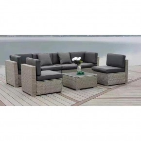 Плетеный модульный комплект YR822C Grey (подушка серая) в Кировграде - kirovgrad.mebel24.online | фото 3