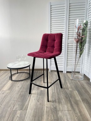 Полубарный стул CHILLI-QB SQUARE винный #16, велюр / черный каркас (H=66cm) М-City в Кировграде - kirovgrad.mebel24.online | фото 4