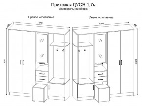 Прихожая Дуся 1.7 УНИ (Дуб Бунратти/Белый Бриллиант) в Кировграде - kirovgrad.mebel24.online | фото 2