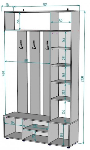 Прихожая с зеркалом V19_M в Кировграде - kirovgrad.mebel24.online | фото 2