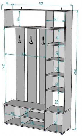 Прихожая с зеркалом V20_M в Кировграде - kirovgrad.mebel24.online | фото 2