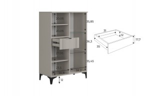 РИЧ Комод 2 со стеклом в Кировграде - kirovgrad.mebel24.online | фото 3