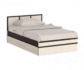 Сакура Кровать с ящиками 1200, цвет венге/дуб лоредо, ШхГхВ 123,5х203,5х80 см., сп.м. 1200х2000 мм., без матраса, основание есть, универсальная сборка в Кировграде - kirovgrad.mebel24.online | фото 4