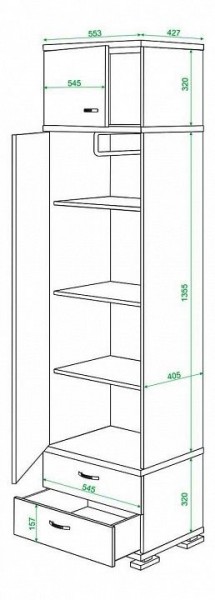Шкаф платяной Домино КС-10 в Кировграде - kirovgrad.mebel24.online | фото 3