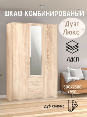 Шкаф комбинированный Дуэт Люкс с зеркалом в Кировграде - kirovgrad.mebel24.online | фото