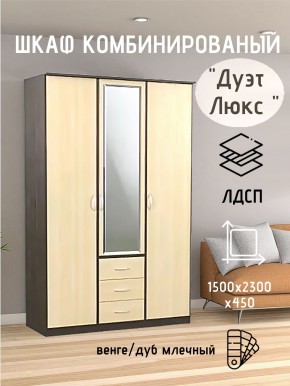 Шкаф комбинированный Дуэт Люкс с зеркалом в Кировграде - kirovgrad.mebel24.online | фото 3