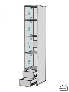 Шкаф Linnea MHR-1-4 2050х400х510 (Графит-М 11.1.25) в Кировграде - kirovgrad.mebel24.online | фото 3
