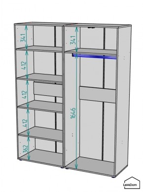 Шкаф Linnea MHR-4PO-1 2050х1600х510 (Белый-М 11.1.2) в Кировграде - kirovgrad.mebel24.online | фото 3