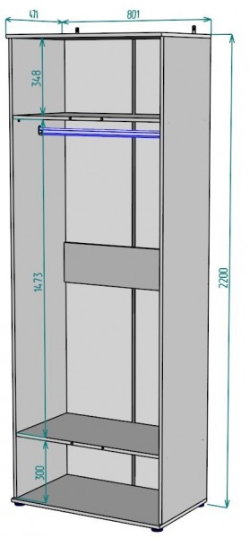 Шкаф Ольга H58 в Кировграде - kirovgrad.mebel24.online | фото 2