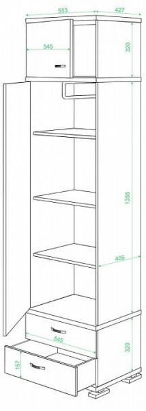 Шкаф платяной КС-10 в Кировграде - kirovgrad.mebel24.online | фото 2