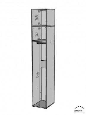Шкаф с антресолью Linnea MHR-1A-1 2450х400х510 (Графит-М 11.1.25) в Кировграде - kirovgrad.mebel24.online | фото 3