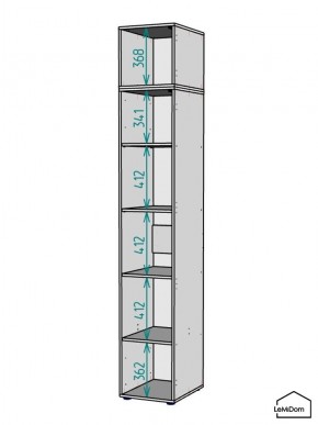Шкаф с антресолью Linnea MHR-1A-2 2450х400х510 (Графит-М 11.1.25) в Кировграде - kirovgrad.mebel24.online | фото 3