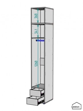 Шкаф с антресолью Linnea MHR-1A-3 2450х400х510 (ДВ-М 11.1.25) в Кировграде - kirovgrad.mebel24.online | фото 3