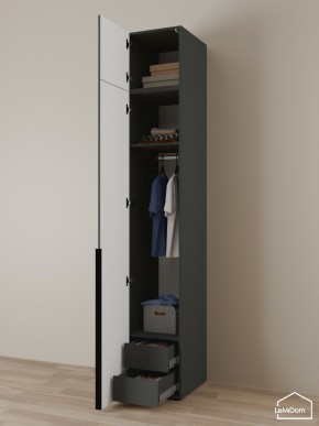 Шкаф с антресолью Linnea MHR-1A-3 2450х400х510 (Графит-М 11.1.25) в Кировграде - kirovgrad.mebel24.online | фото 5