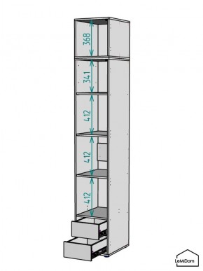 Шкаф с антресолью Linnea MHR-1A-4 2450х400х510 (Белый-М 11.1.2) в Кировграде - kirovgrad.mebel24.online | фото 3