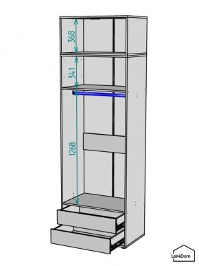 Шкаф с антресолью Linnea MHR-2A-3 2450х800х510 (ДВ-М 11.1.25) в Кировграде - kirovgrad.mebel24.online | фото 3