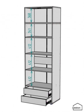 Шкаф с антресолью Linnea MHR-2A-4 2450х800х510 (Графит-М 11.1.25) в Кировграде - kirovgrad.mebel24.online | фото 3