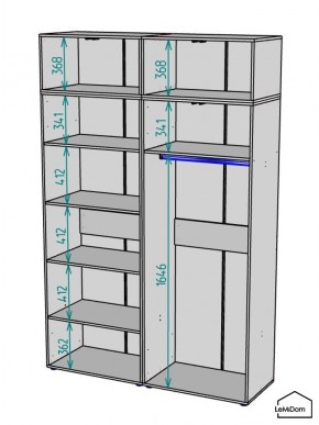 Шкаф с антресолью Linnea MHR-4A-1 2450х1600х510 (ДВ-М 11.1.25) в Кировграде - kirovgrad.mebel24.online | фото 3